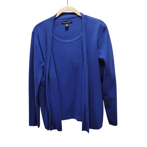 💙❄️Designer Originals Twinset ✨ Petite M Royal Blue Layered Look Sweater💙 - Picture 10 of 10